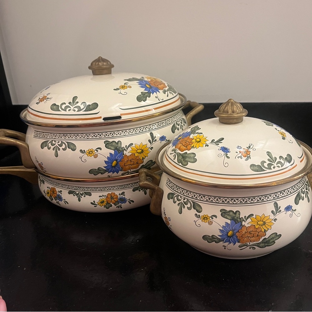 Vintage Floral Enamelware
